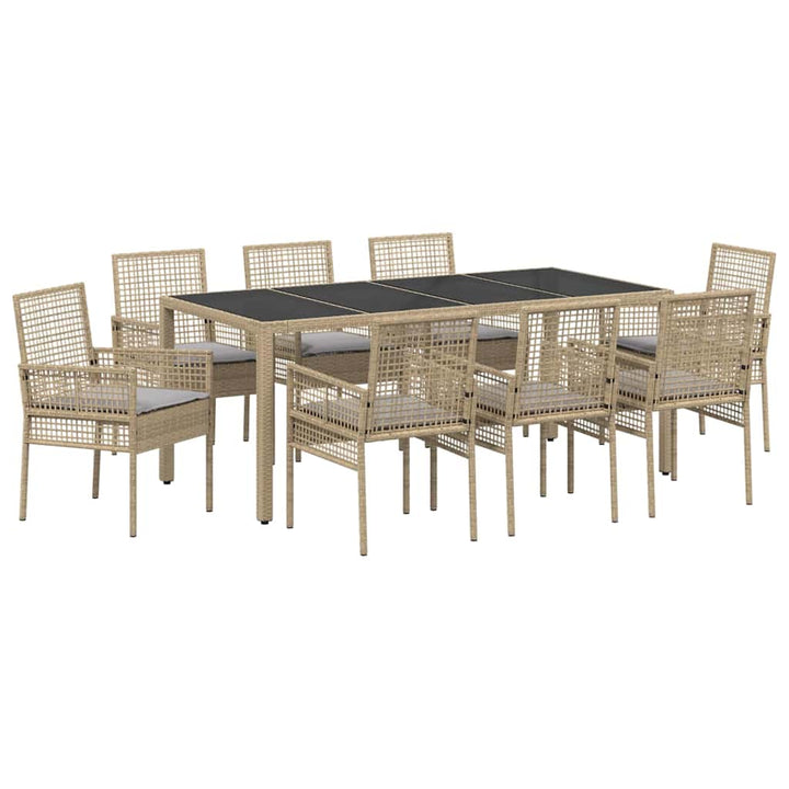 Have Spisebordssæt 9 pcs Beige Poly rattan