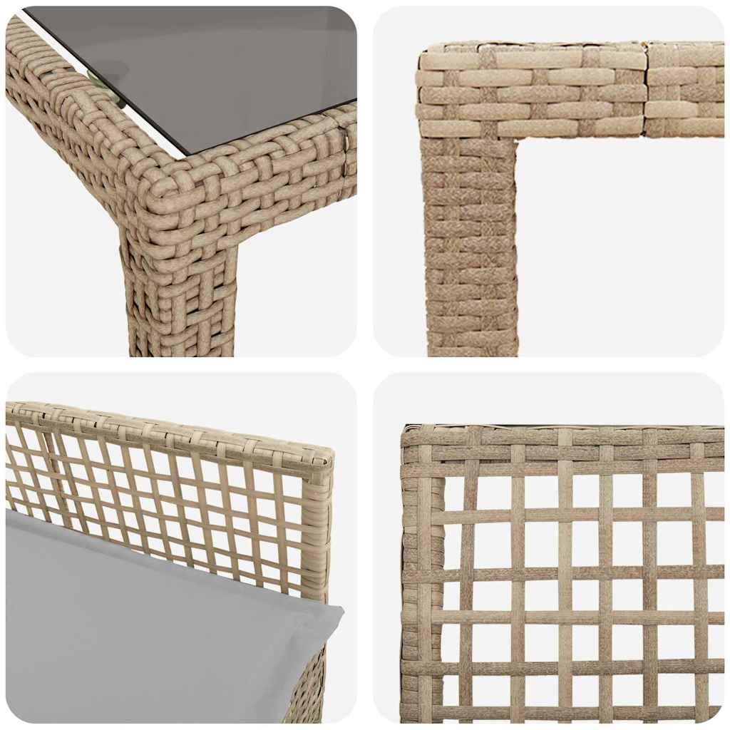 Have Spisebordssæt 9 pcs Beige Poly rattan