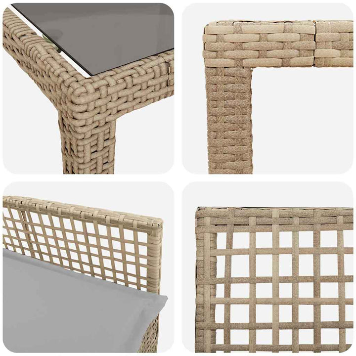 Have Spisebordssæt 9 pcs Beige Poly rattan