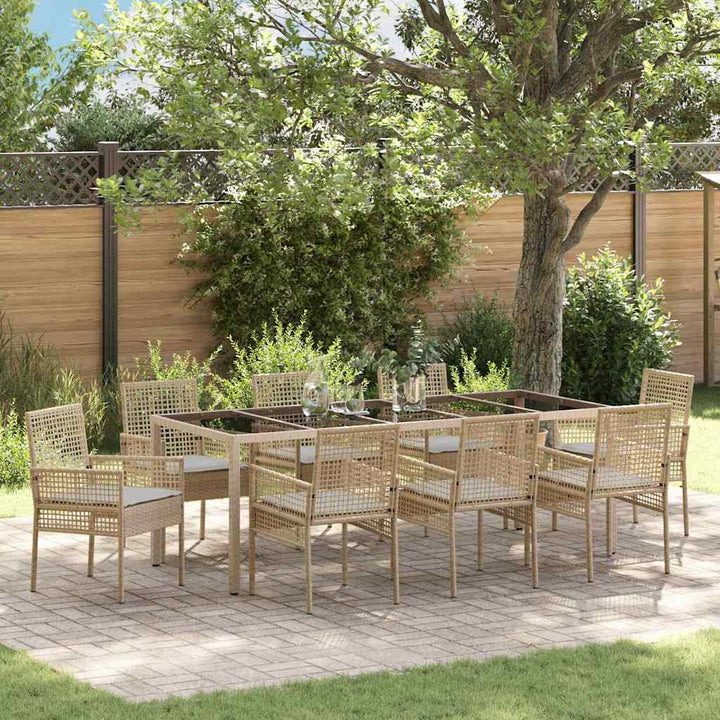 Have Spisebordssæt 9 pcs Beige Poly rattan