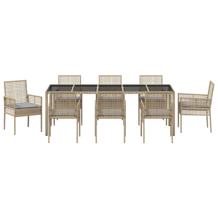 Have Spisebordssæt 9 pcs Beige Poly rattan