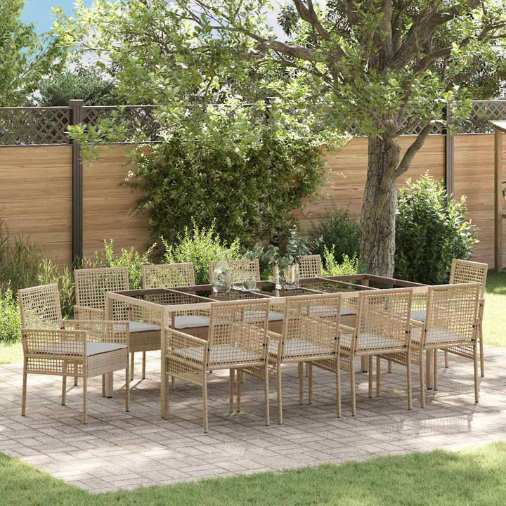 Have Spisebordssæt 11 pcs Beige Poly rattan