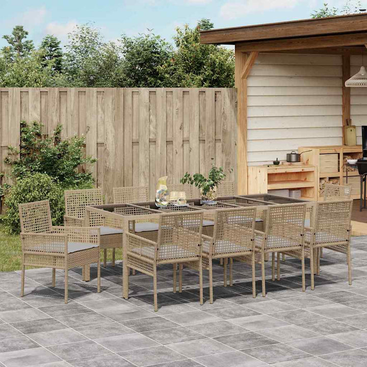 Have Spisebordssæt 11 pcs Beige Poly rattan