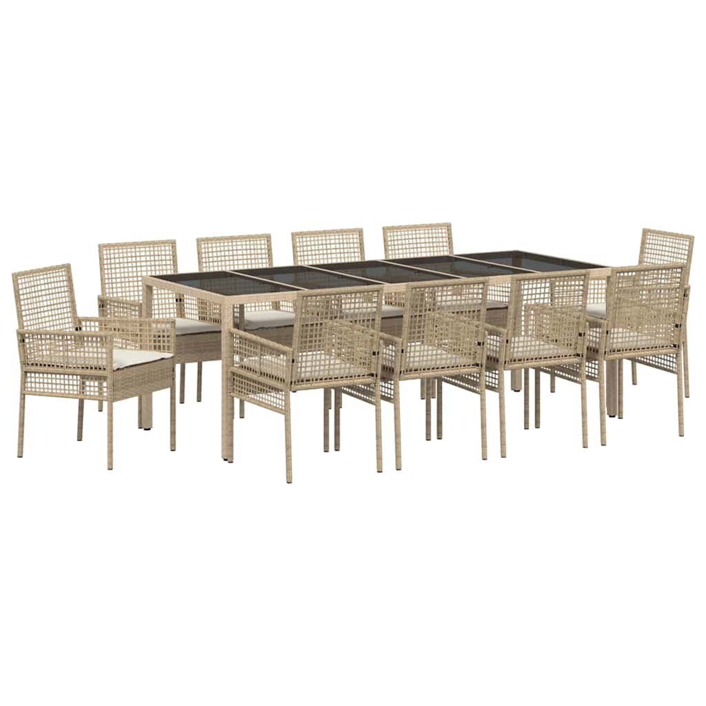Have Spisebordssæt 11 pcs Beige Poly rattan