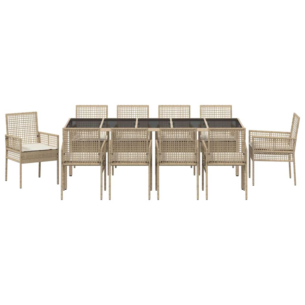 Have Spisebordssæt 11 pcs Beige Poly rattan