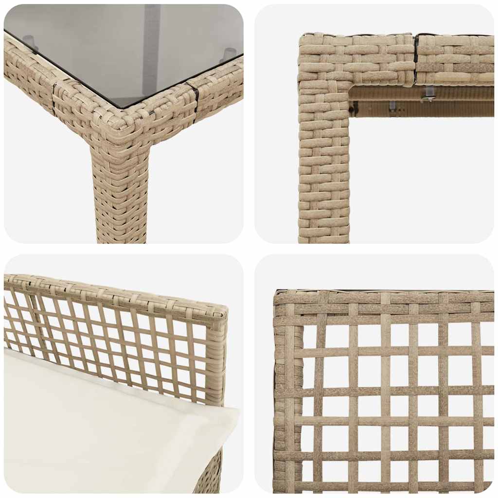 Have Spisebordssæt 3 pcs Beige Poly rattan