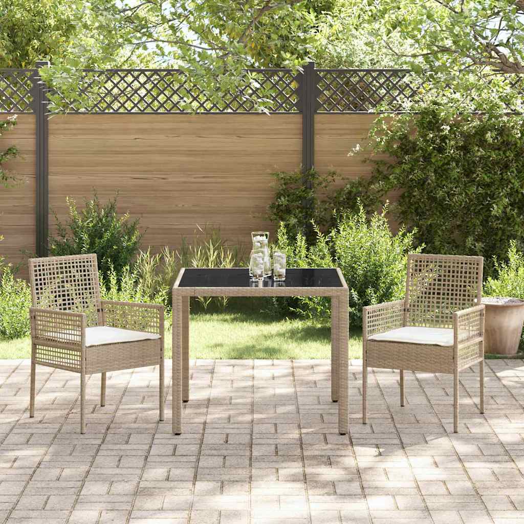 Have Spisebordssæt 3 pcs Beige Poly rattan