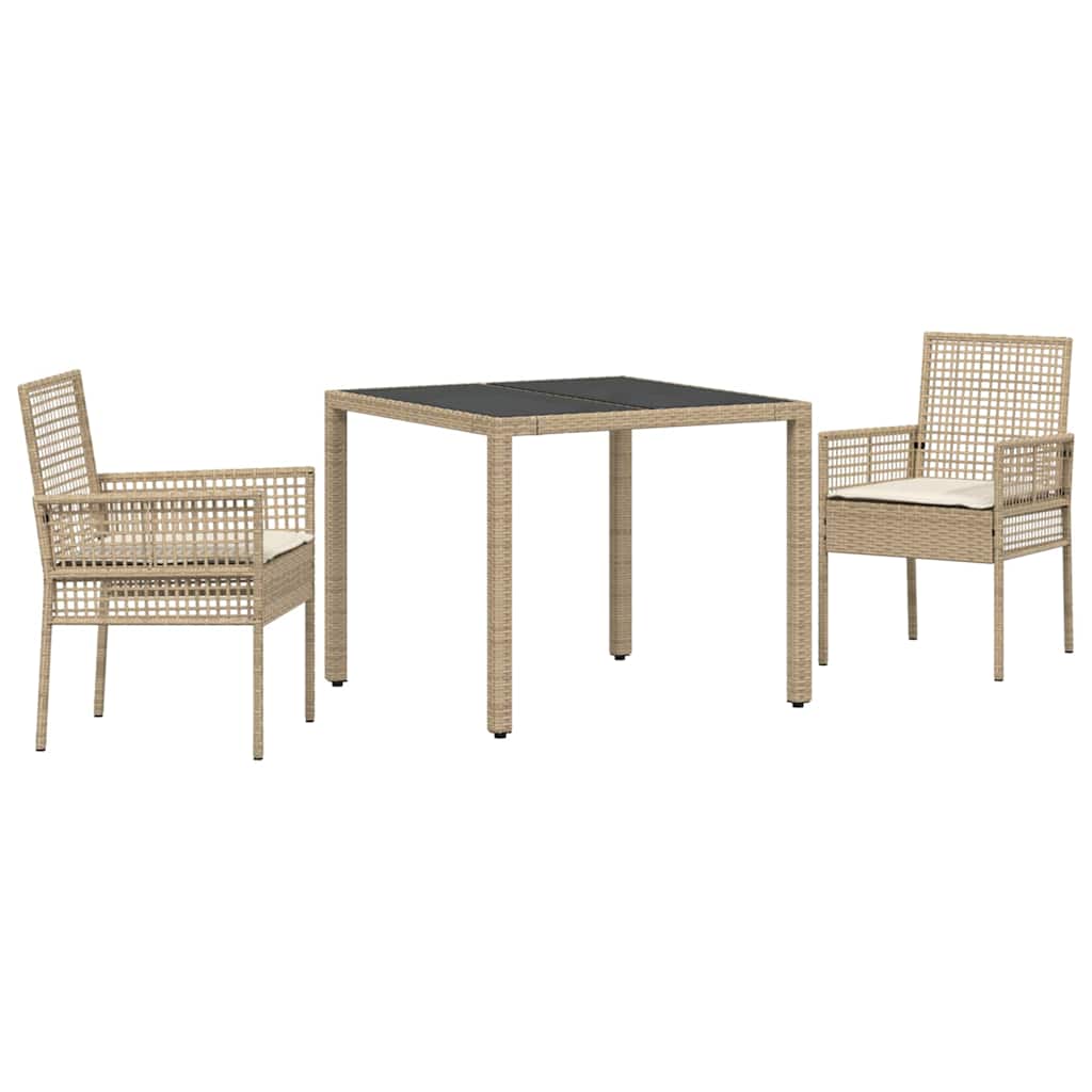 Have Spisebordssæt 3 pcs Beige Poly rattan