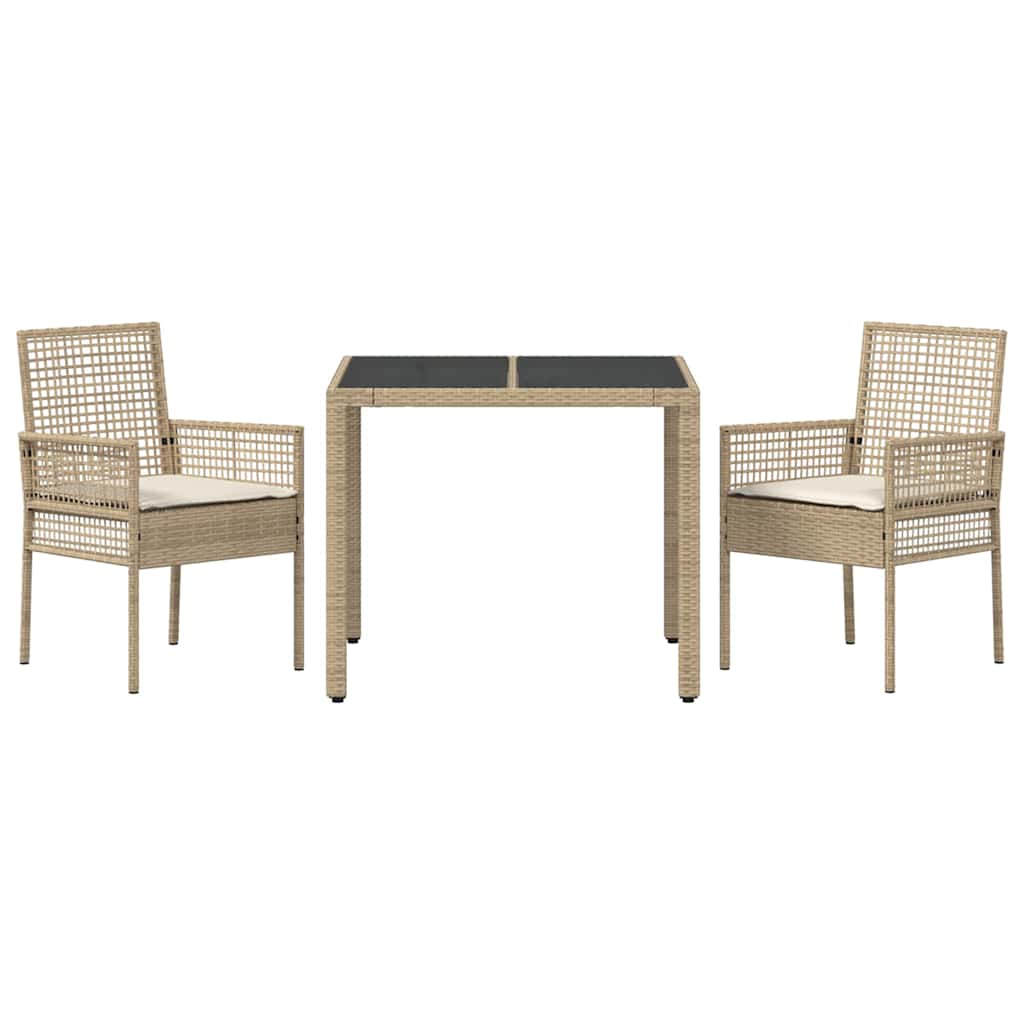 Have Spisebordssæt 3 pcs Beige Poly rattan