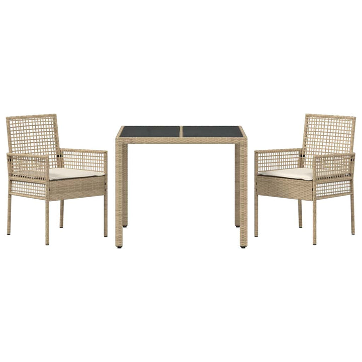 Have Spisebordssæt 3 pcs Beige Poly rattan