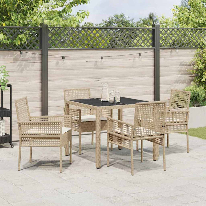 Have Spisebordssæt 5 pcs Beige Poly rattan