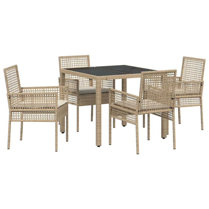 Have Spisebordssæt 5 pcs Beige Poly rattan