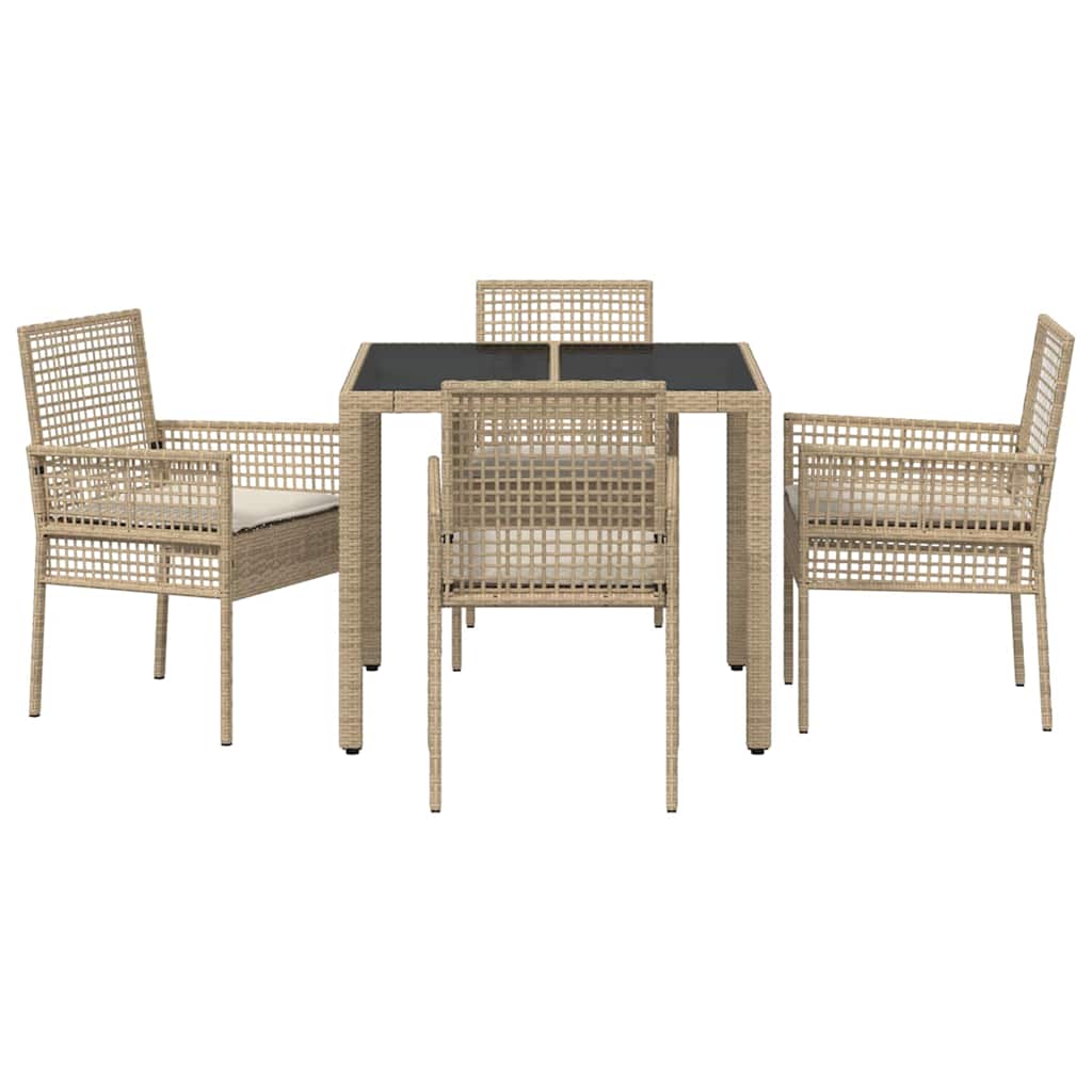 Have Spisebordssæt 5 pcs Beige Poly rattan