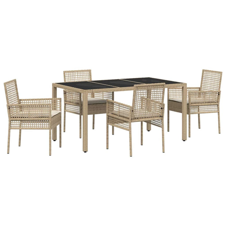Have Spisebordssæt 5 pcs Beige Poly rattan