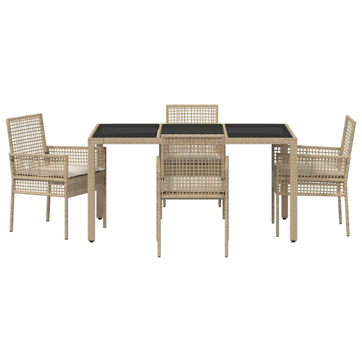 Have Spisebordssæt 5 pcs Beige Poly rattan