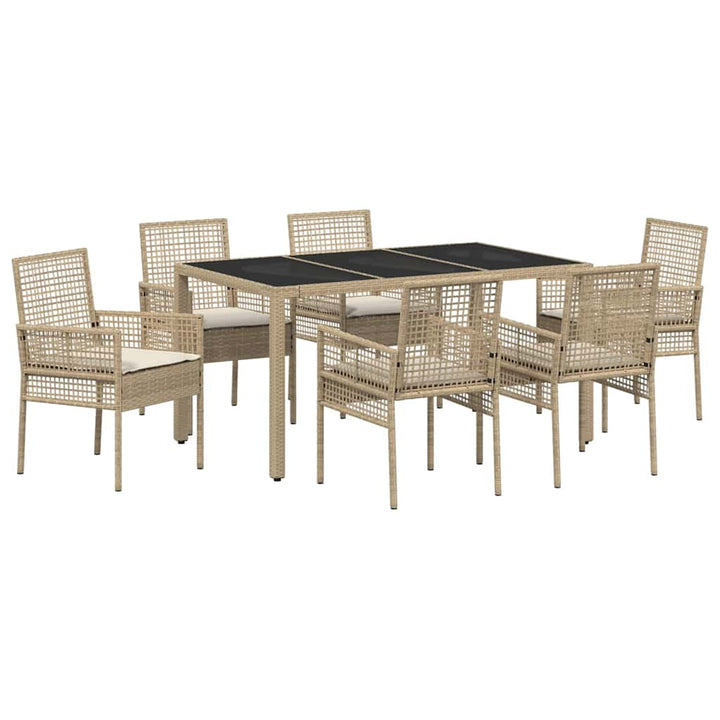 Have Spisebordssæt 7 pcs Beige Poly rattan