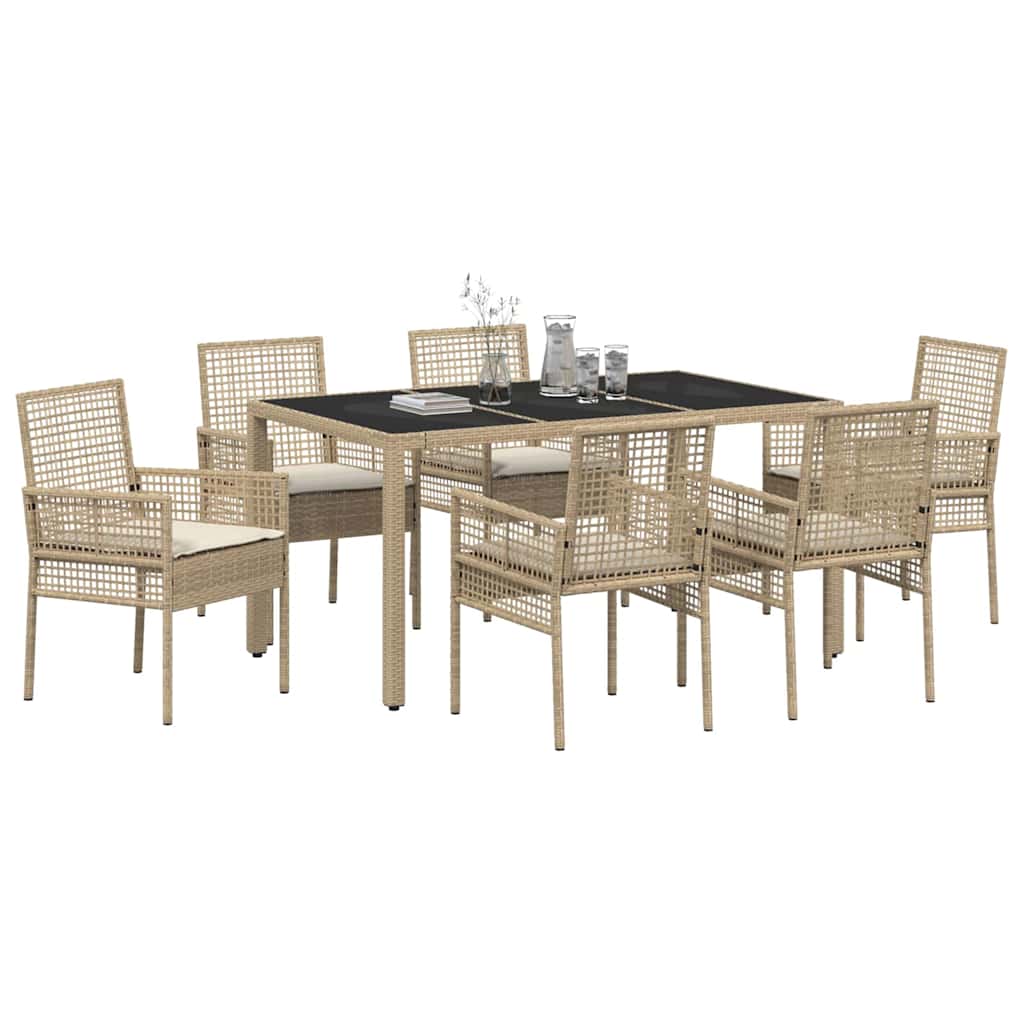 Have Spisebordssæt 7 pcs Beige Poly rattan
