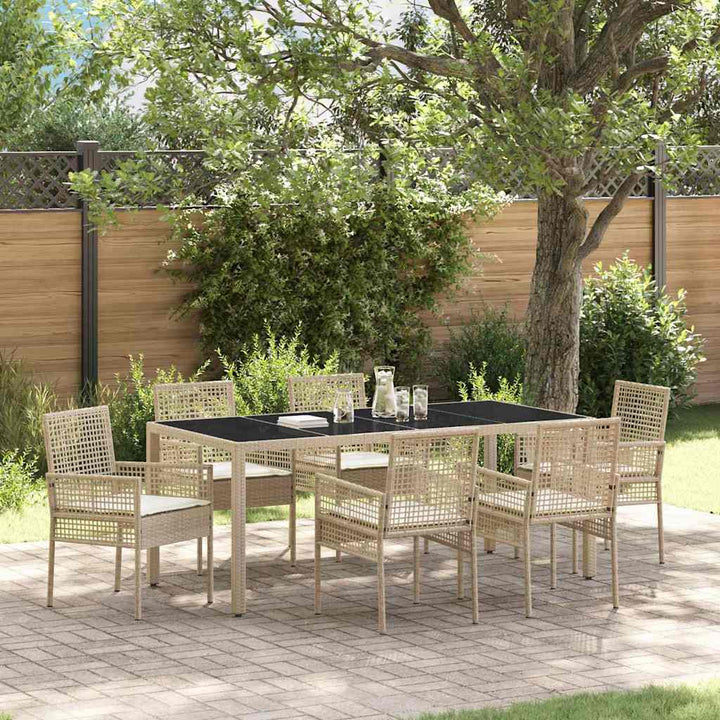 Have Spisebordssæt 7 pcs Beige Poly rattan