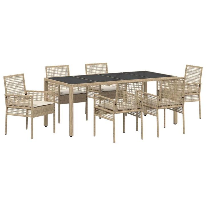 Have Spisebordssæt 7 pcs Beige Poly rattan