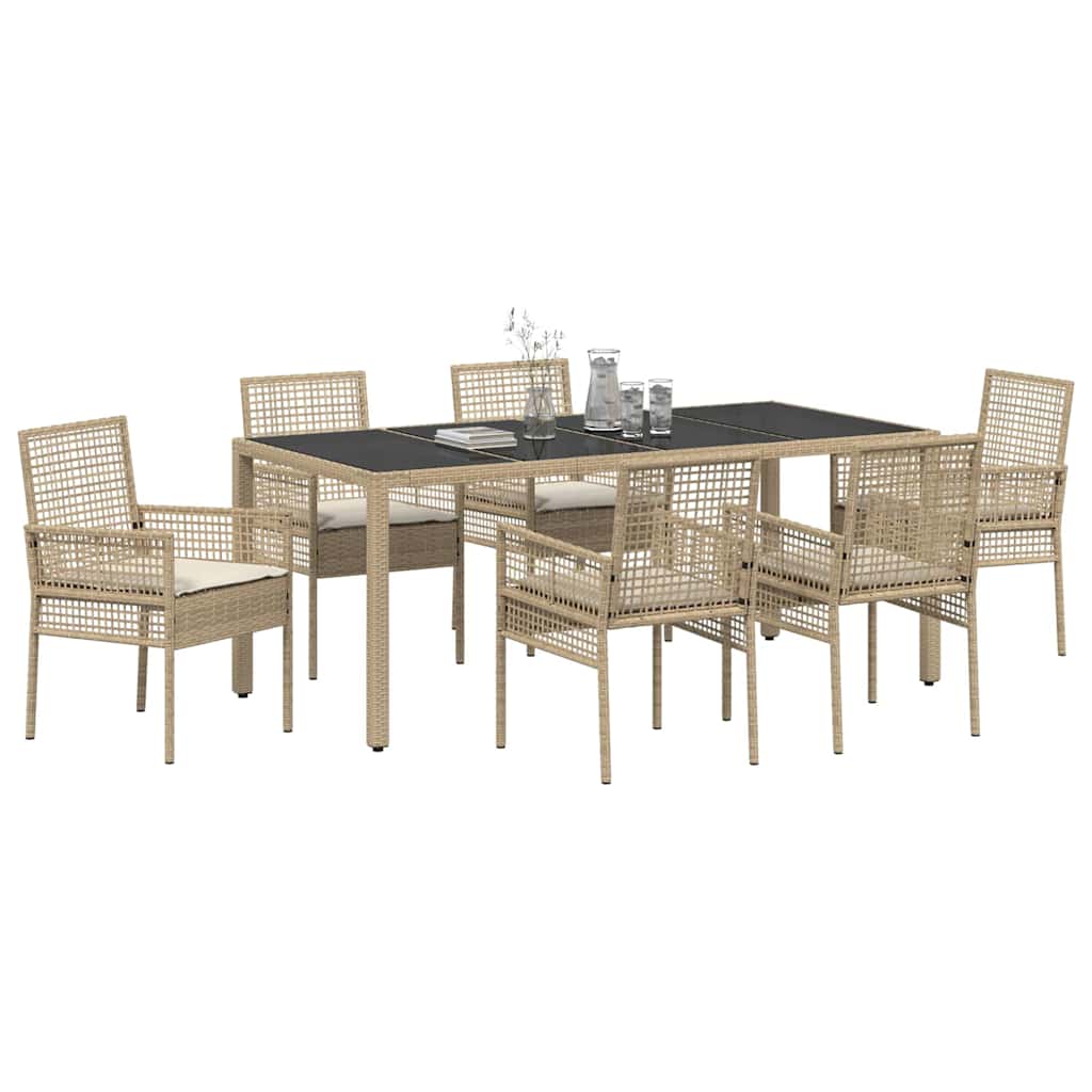 Have Spisebordssæt 7 pcs Beige Poly rattan
