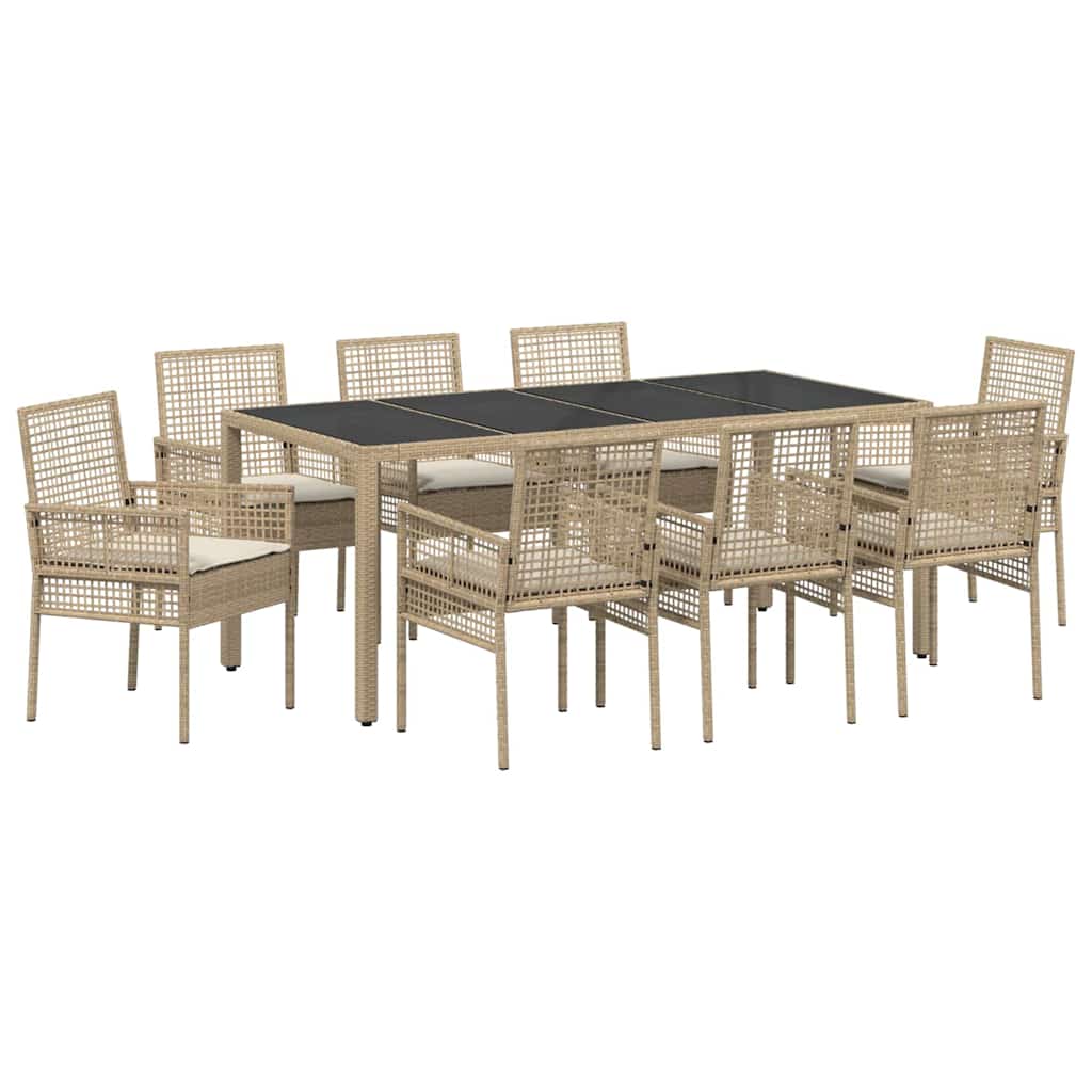 Have Spisebordssæt 9 pcs Beige PE rattan