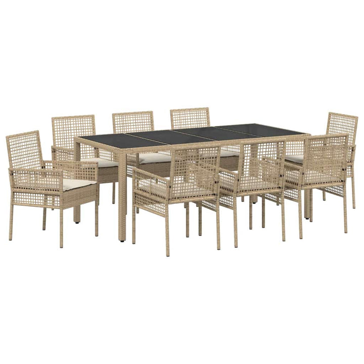 Have Spisebordssæt 9 pcs Beige PE rattan