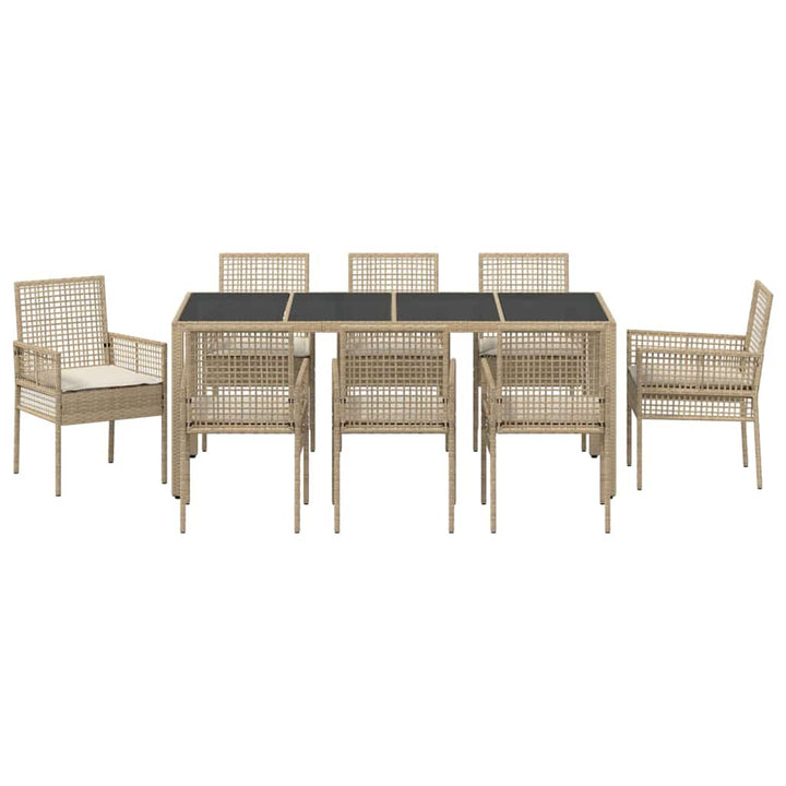 Have Spisebordssæt 9 pcs Beige PE rattan