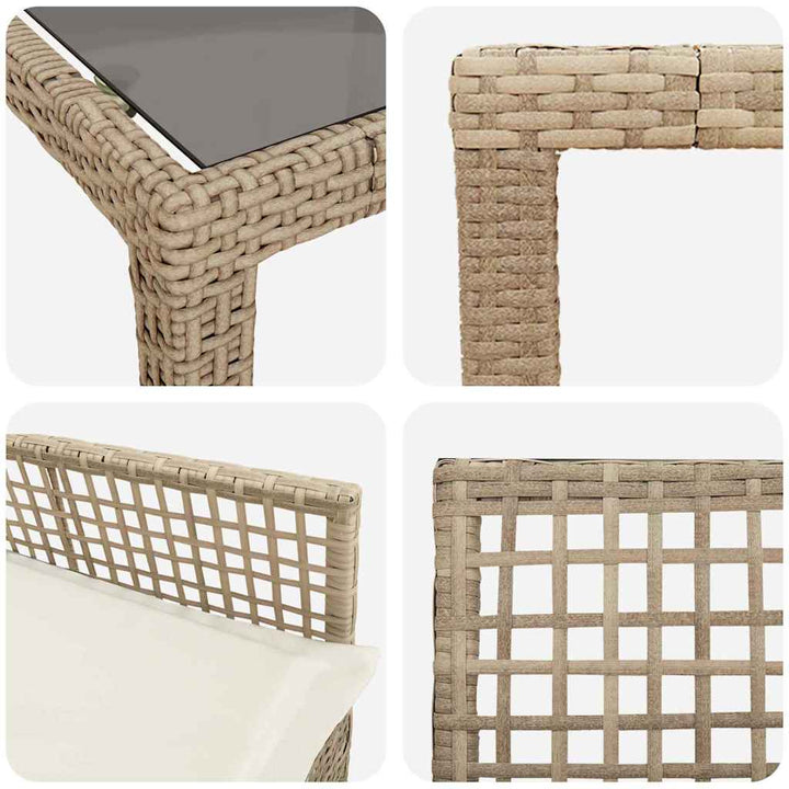 Have Spisebordssæt 9 pcs Beige Poly rattan