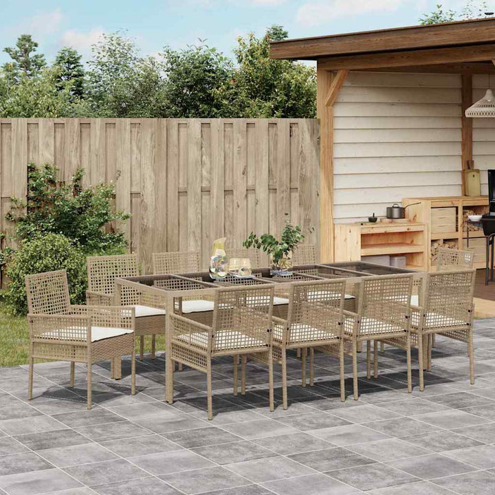 Have Spisebordssæt 11 pcs Beige Poly rattan