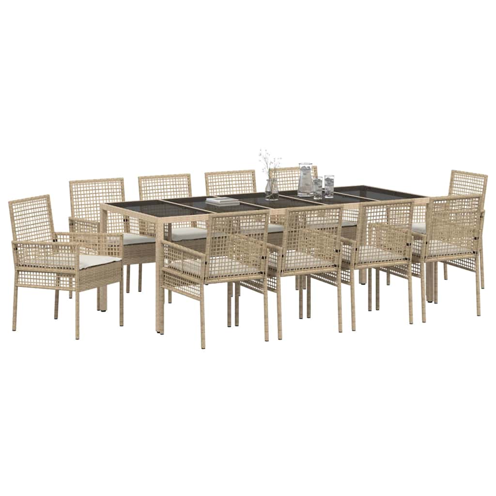 Have Spisebordssæt 11 pcs Beige Poly rattan