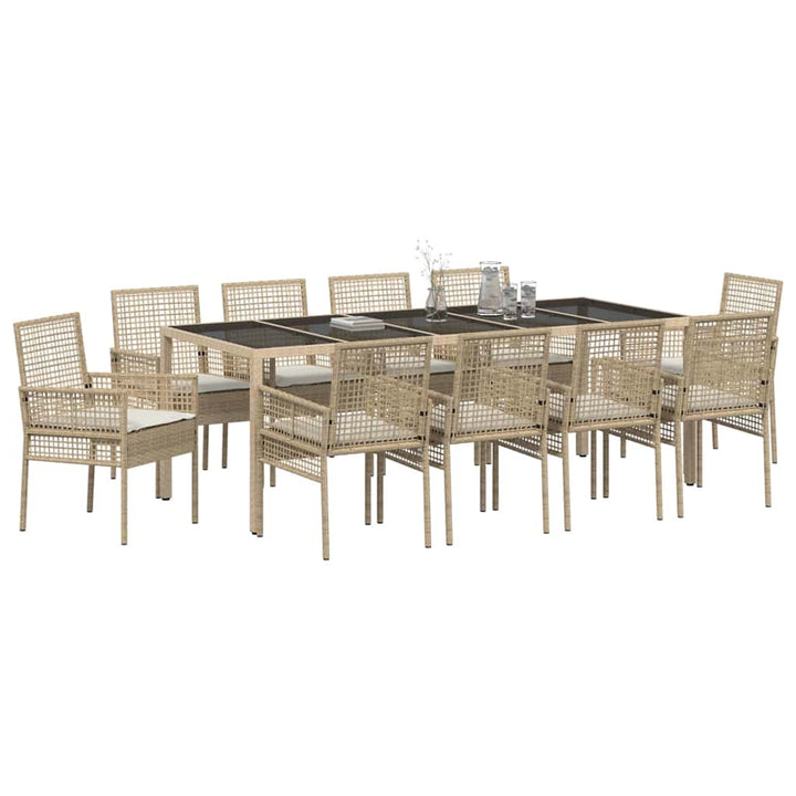 Have Spisebordssæt 11 pcs Beige Poly rattan
