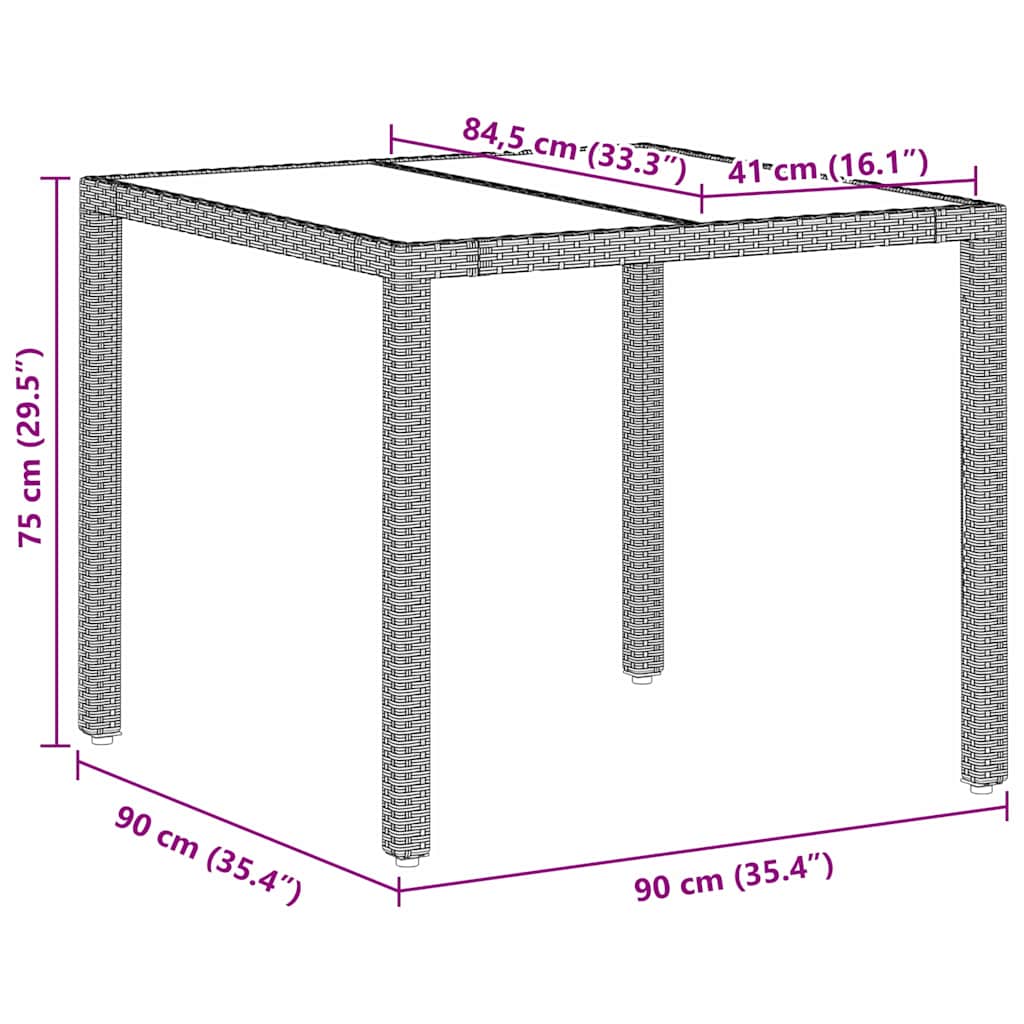 Have Spisebordssæt 3 pcs Lysegrå Poly rattan