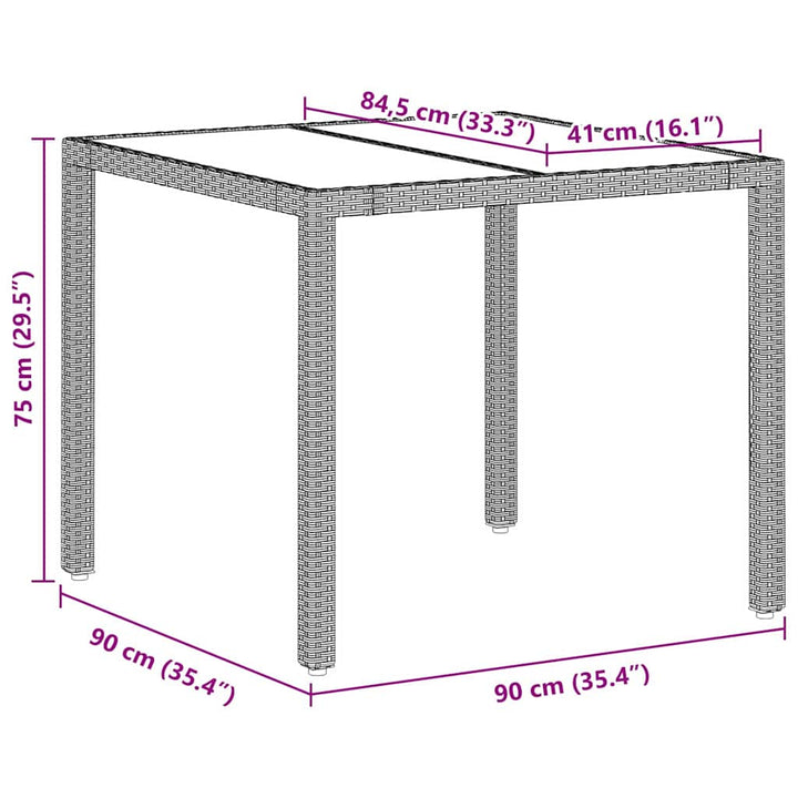 Have Spisebordssæt 3 pcs Lysegrå Poly rattan