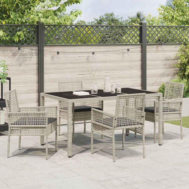 Have Spisebordssæt 5 pcs Lysegrå Poly rattan