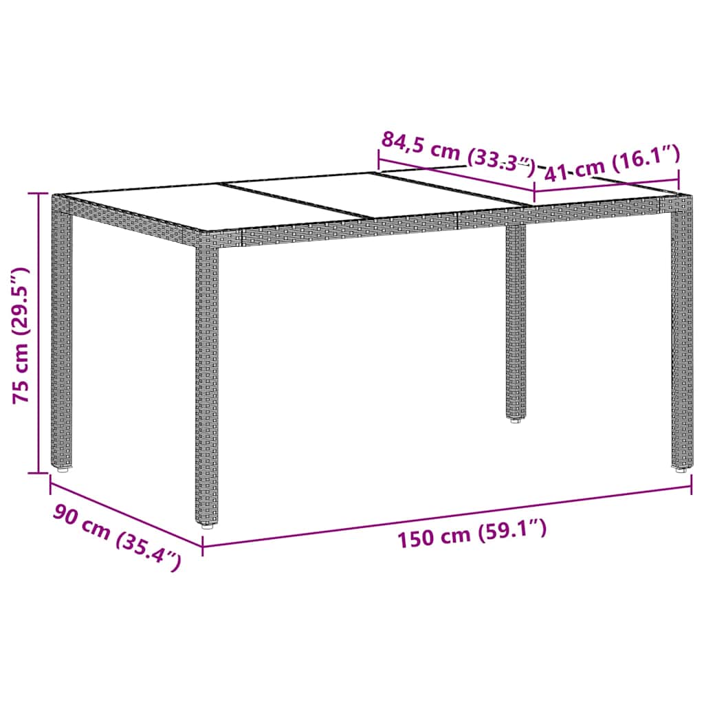 Have Spisebordssæt 5 pcs Lysegrå Poly rattan