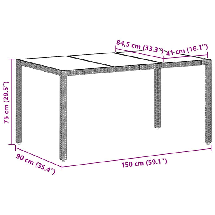 Have Spisebordssæt 5 pcs Lysegrå Poly rattan