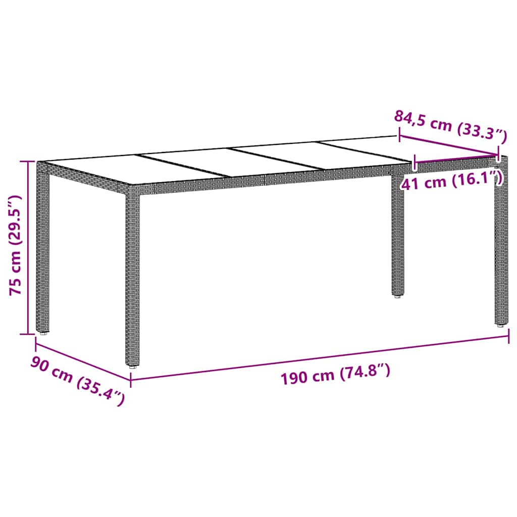 Have Spisebordssæt 9 pcs Lysegrå Poly rattan