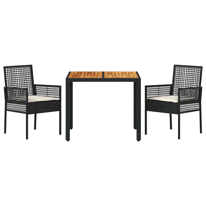 Have Spisebordssæt 3 pcs Sort Poly rattan
