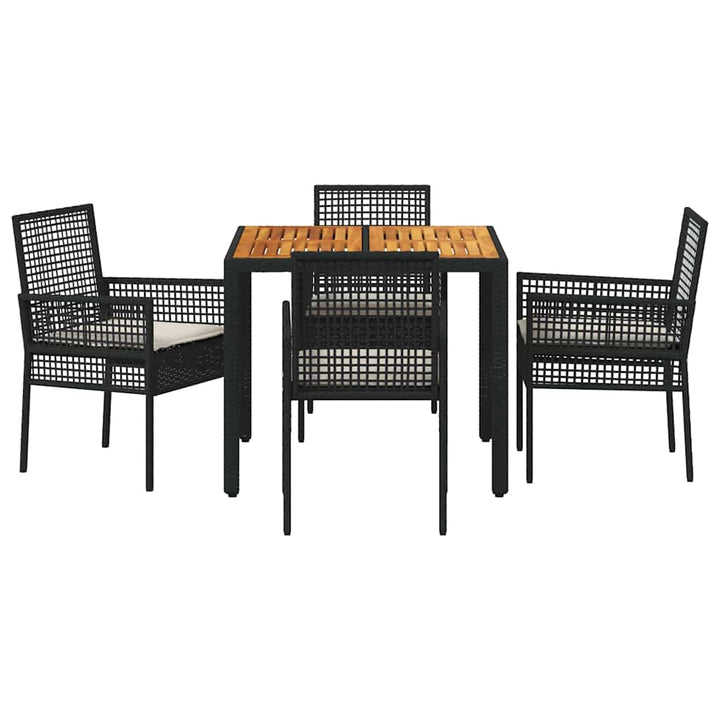 Have Spisebordssæt 5 pcs Sort Poly rattan