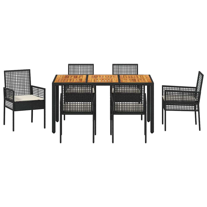 Have Spisebordssæt 7 pcs Sort Poly rattan