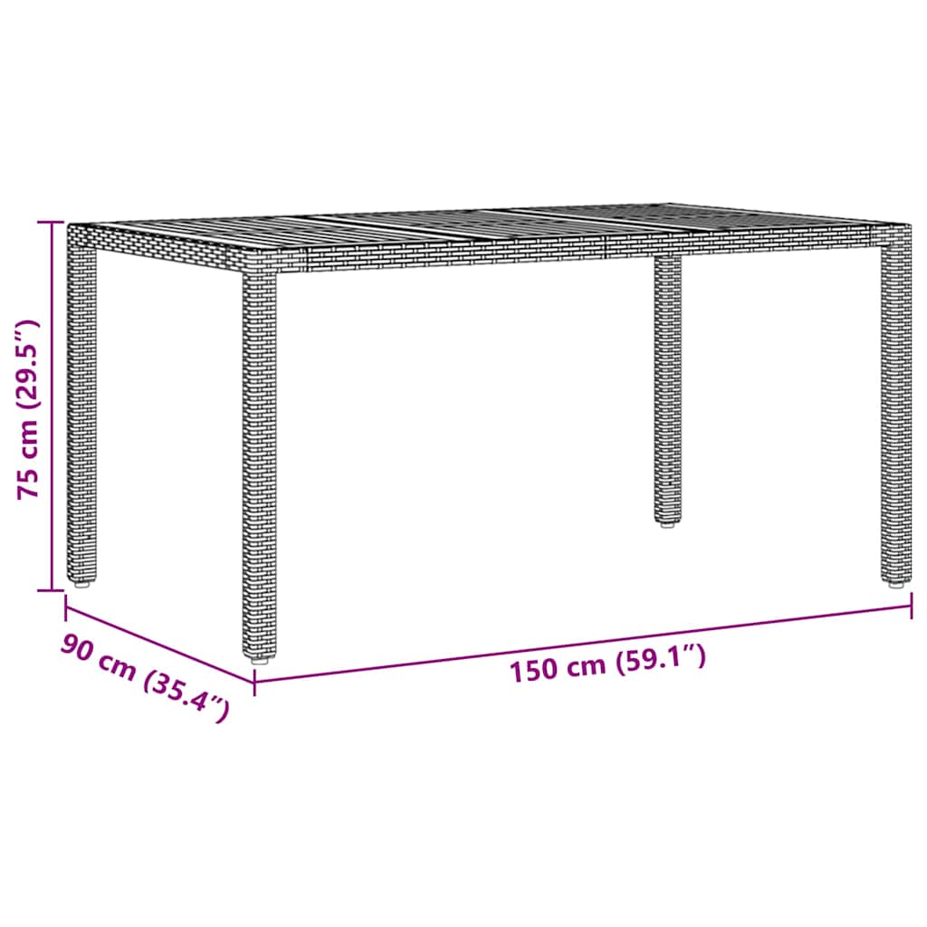 Have Spisebordssæt 7 pcs Sort Poly rattan