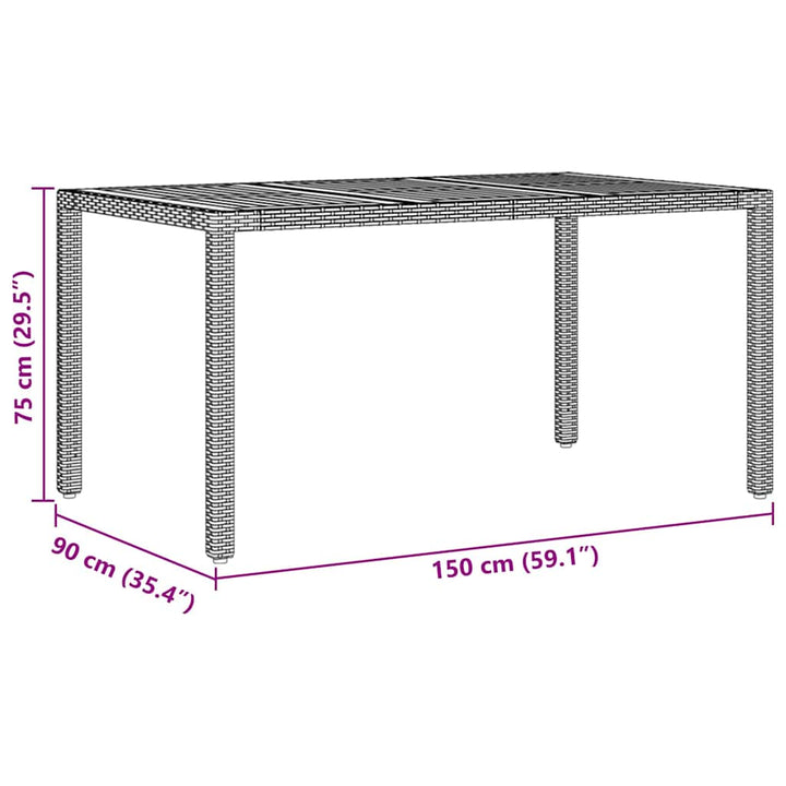 Have Spisebordssæt 7 pcs Sort Poly rattan