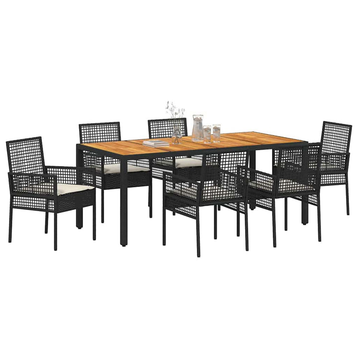 Have Spisebordssæt 7 pcs Sort Poly rattan