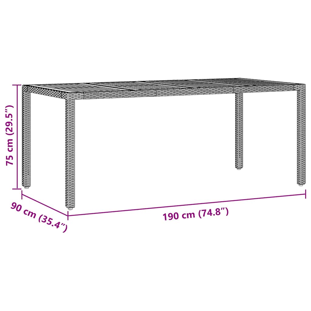 Have Spisebordssæt 7 pcs Sort Poly rattan