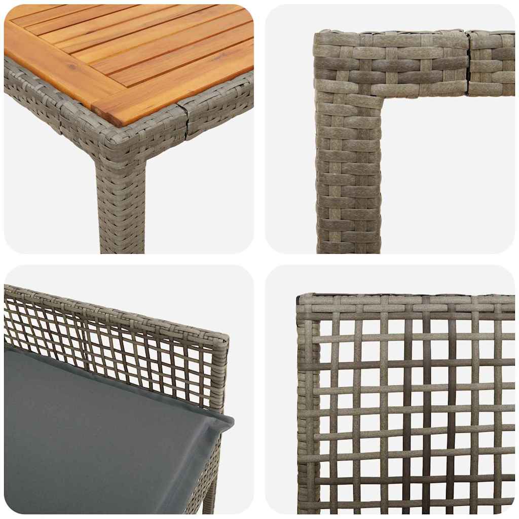 Have Spisebordssæt 3 pcs Grå Poly rattan