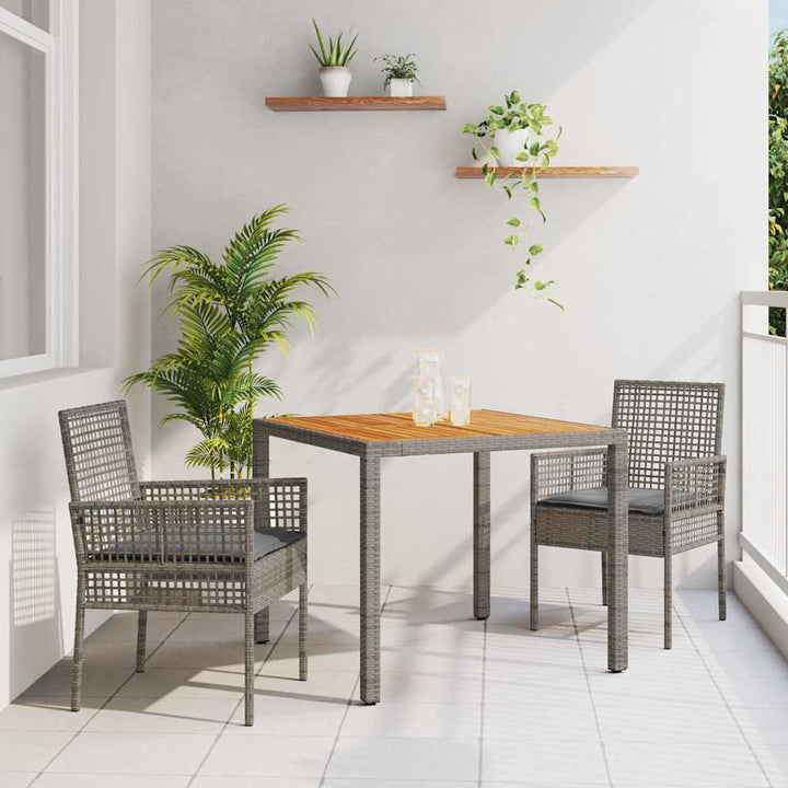 Have Spisebordssæt 3 pcs Grå Poly rattan