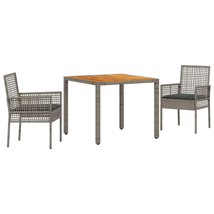 Have Spisebordssæt 3 pcs Grå Poly rattan