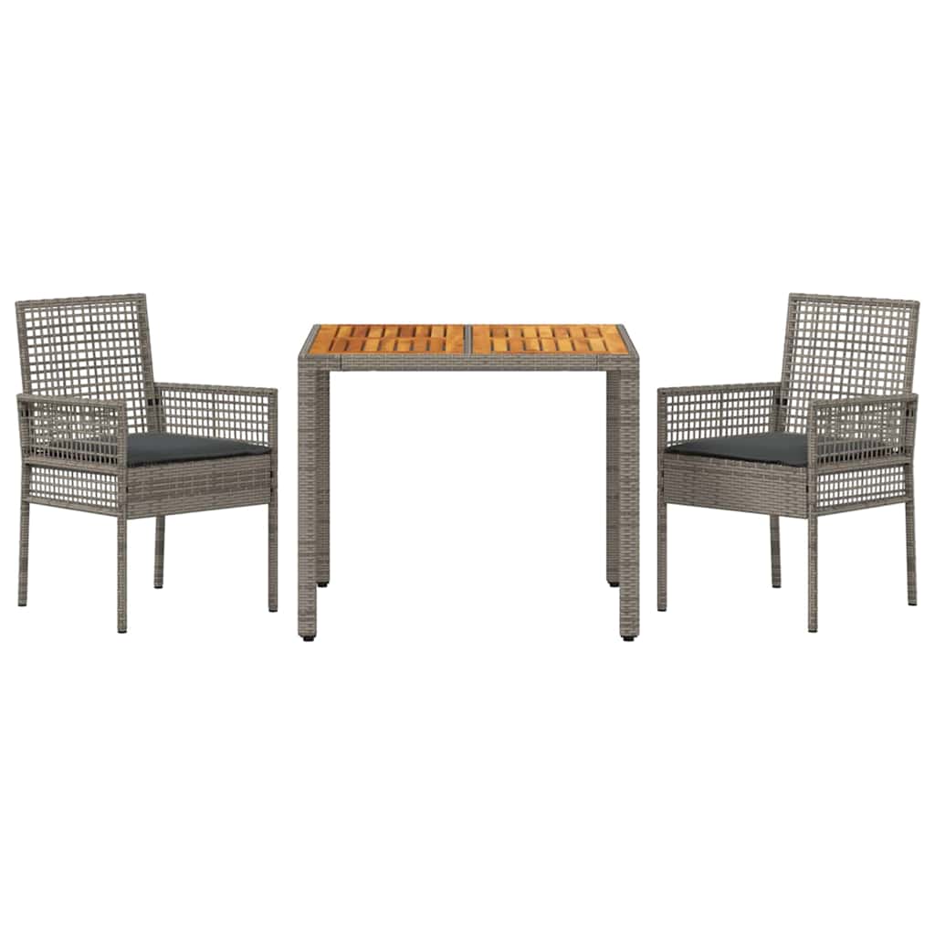Have Spisebordssæt 3 pcs Grå Poly rattan