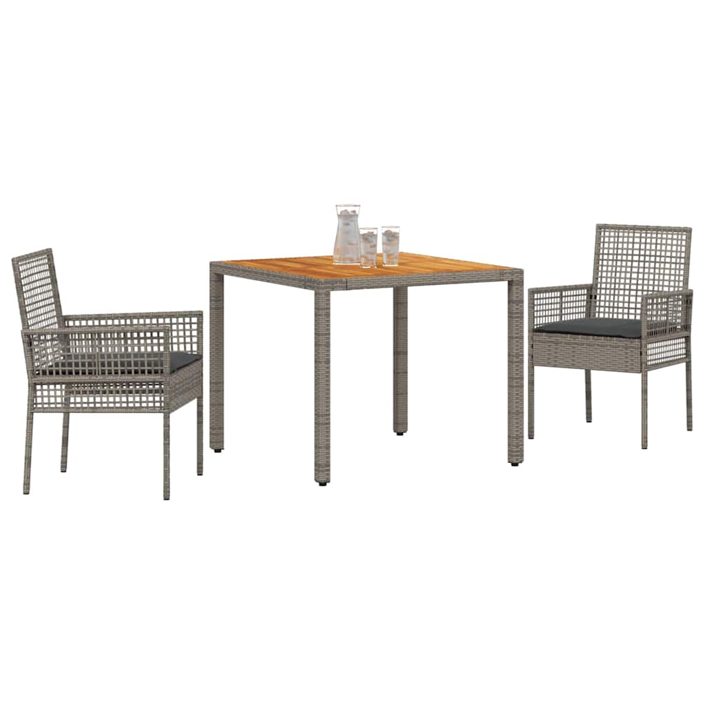 Have Spisebordssæt 3 pcs Grå Poly rattan