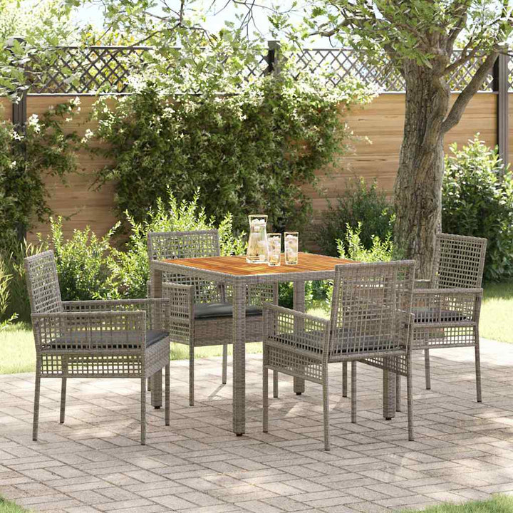 Have Spisebordssæt 5 pcs Grå Poly rattan